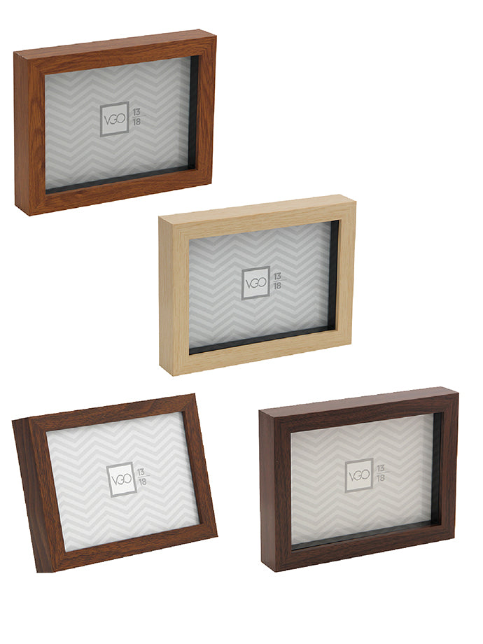 Marco de plástico símil madera shadow box (15 mm)
