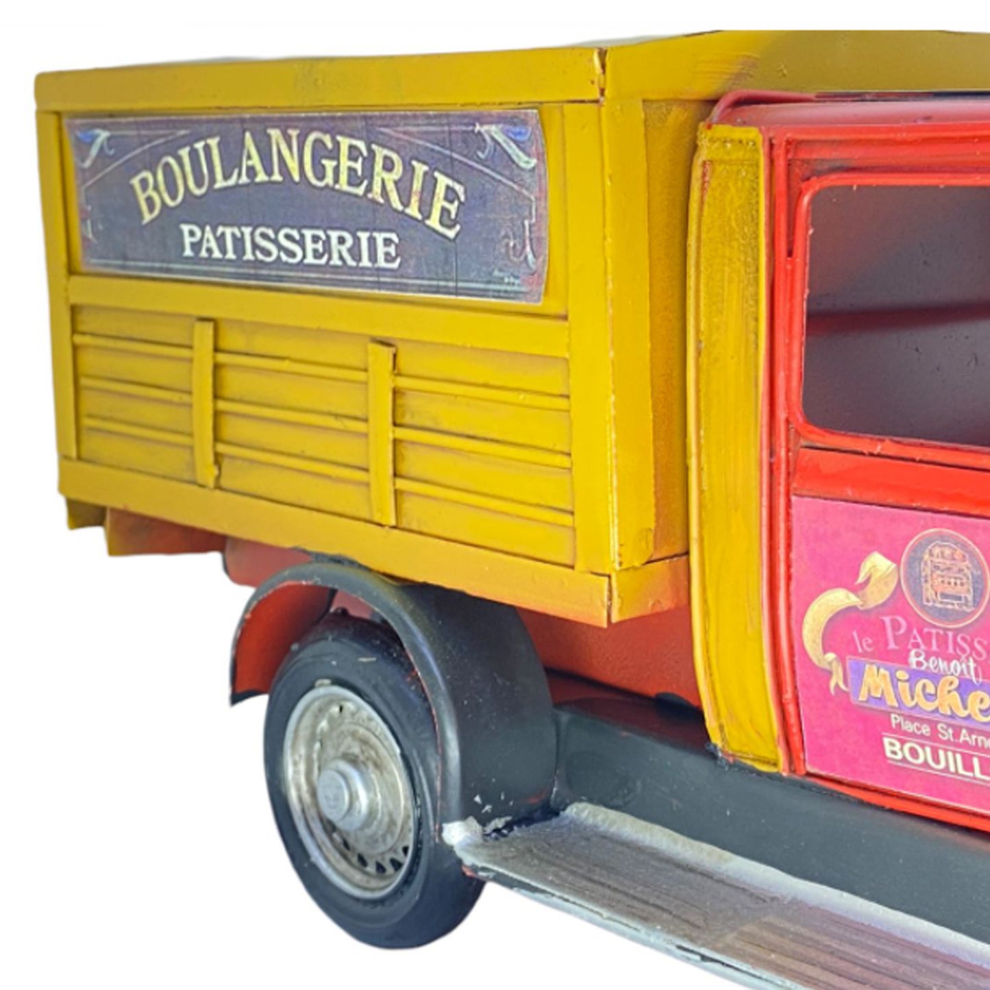 Adorno metálico camión vintage 32x13x14 cm.