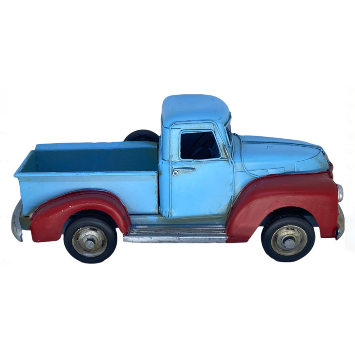 Adorno metálico camioneta vintage 27x12x12 cm.