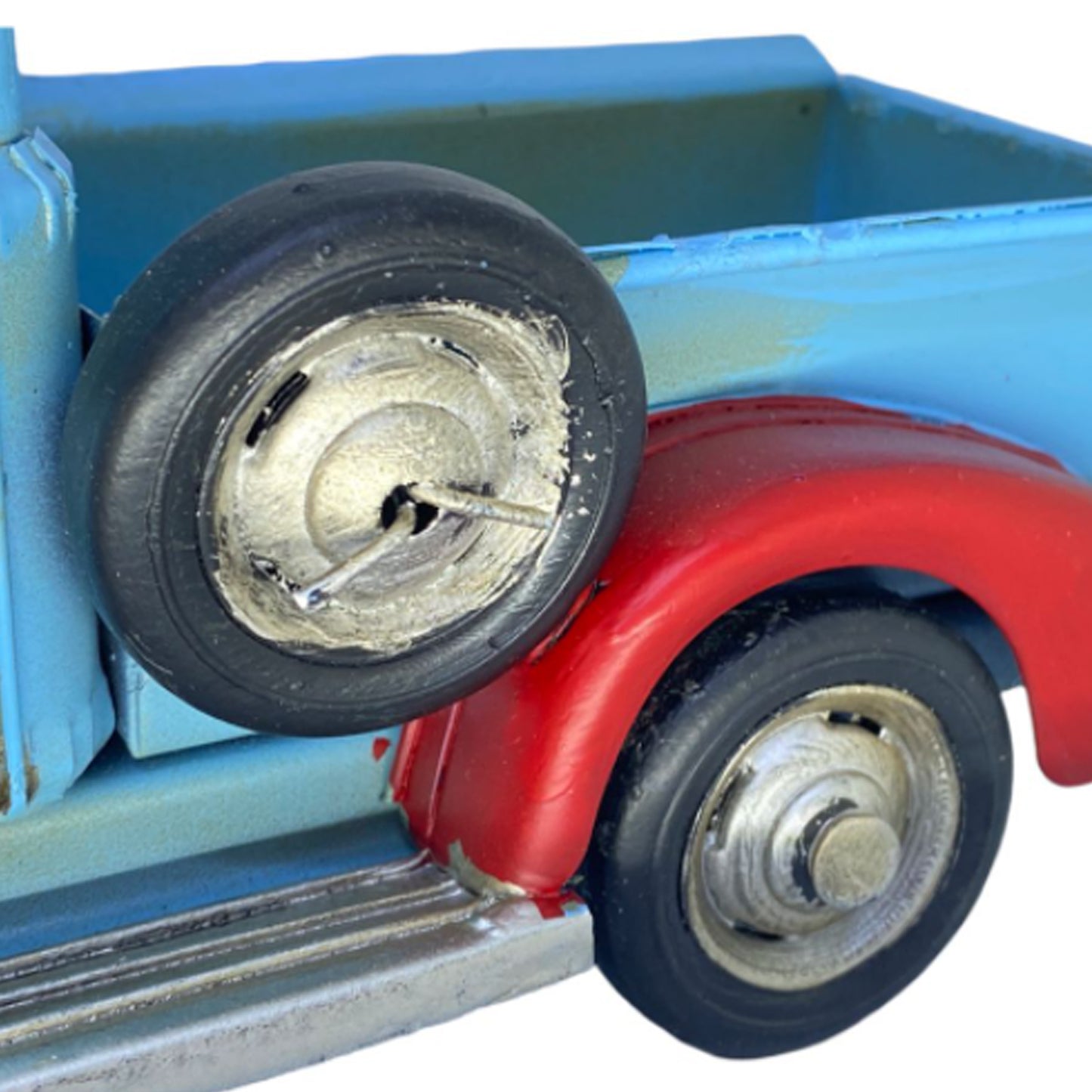 Adorno metálico camioneta vintage 27x12x12 cm.