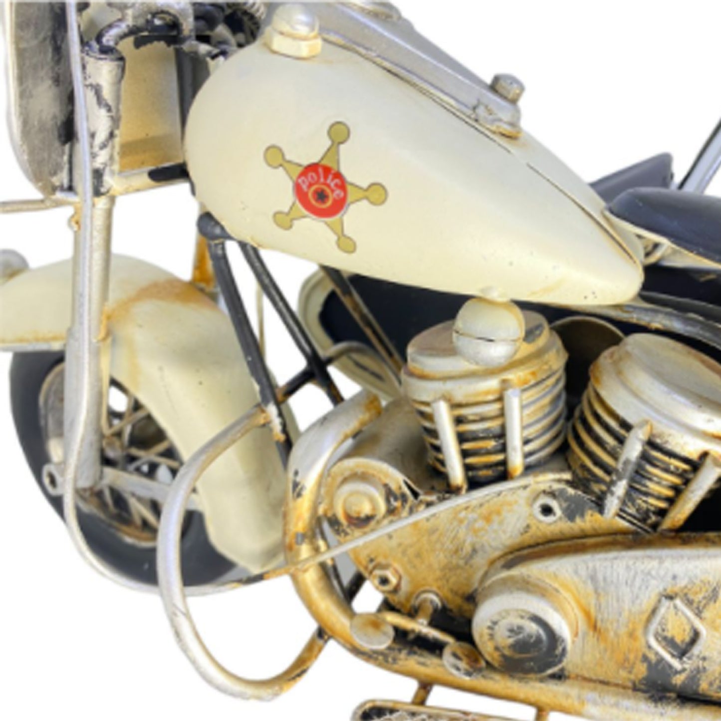 Adorno metálico moto vintage 36x23x24 cm.