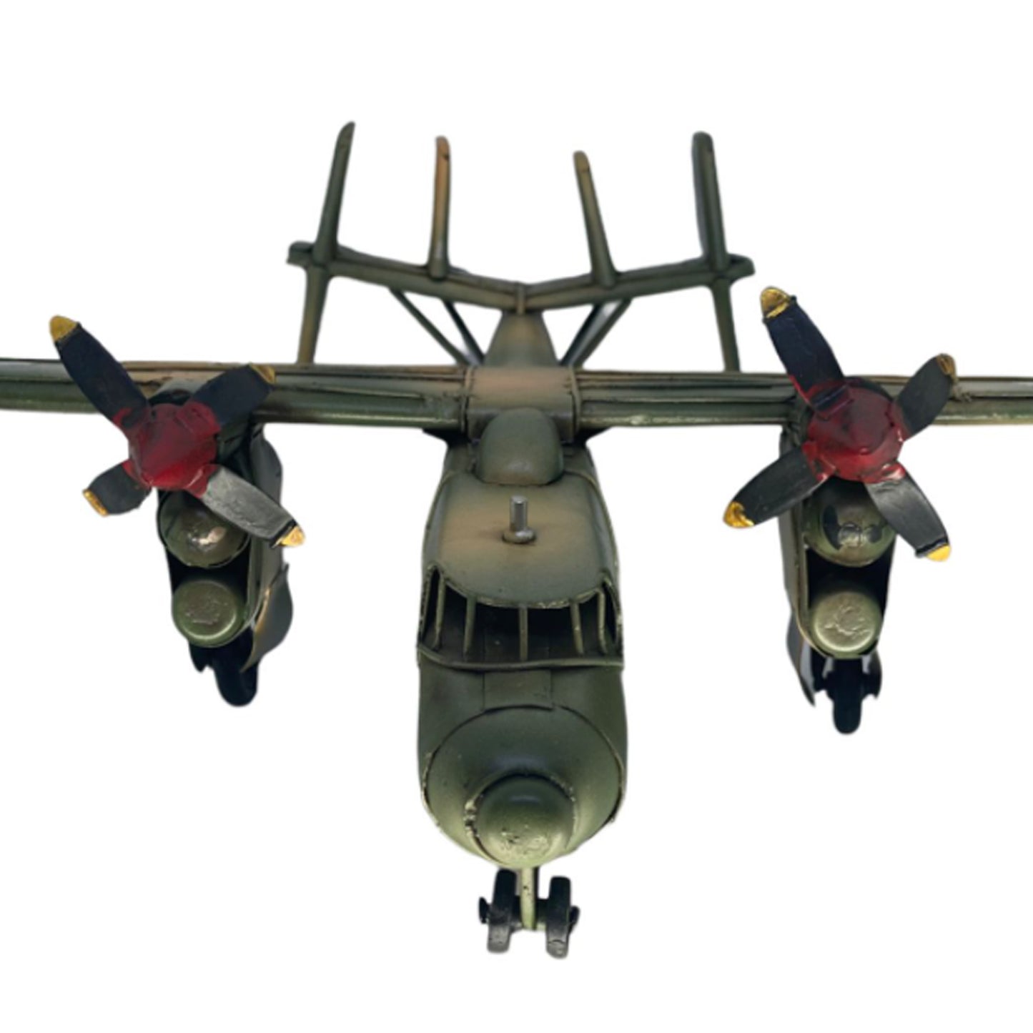 Adorno metálico avión vintage 35x28x9 cm.