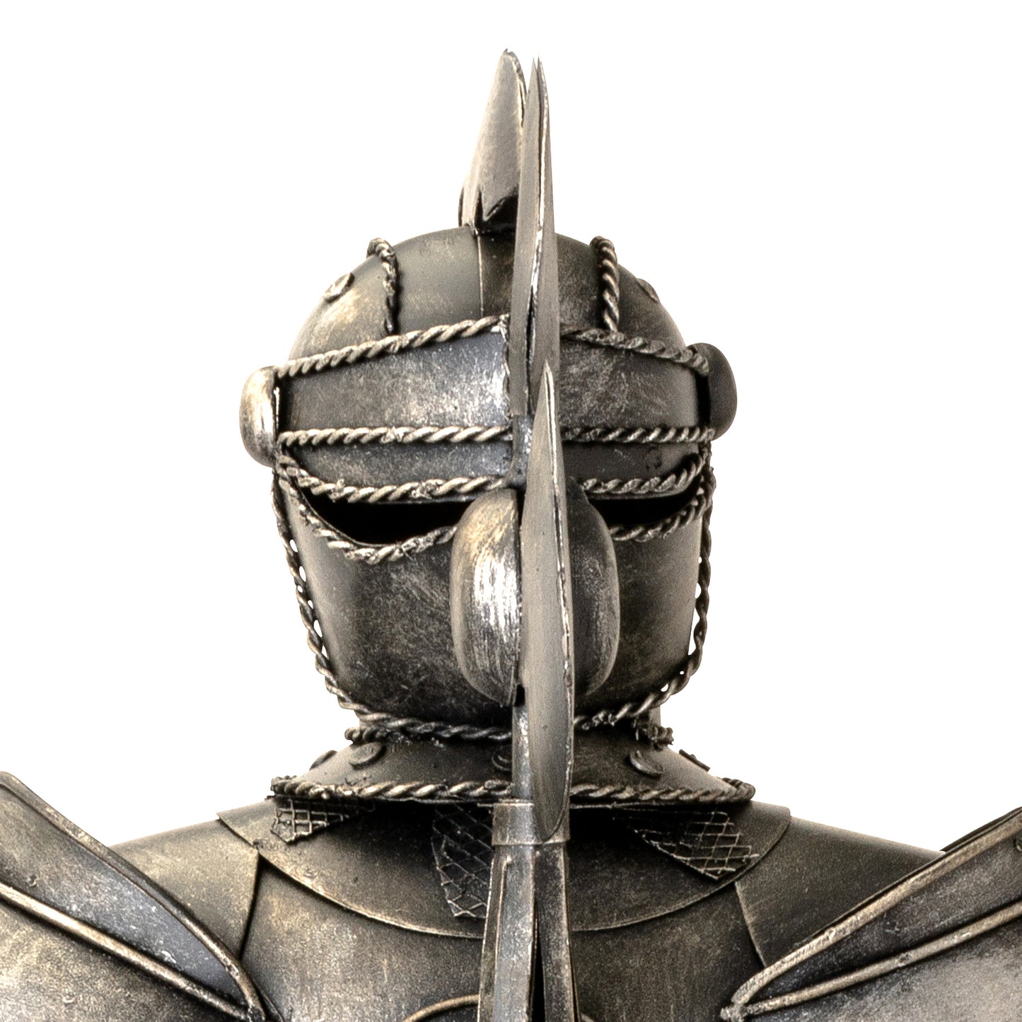 Adorno metálico armadura vintage 46x17x12 cm.