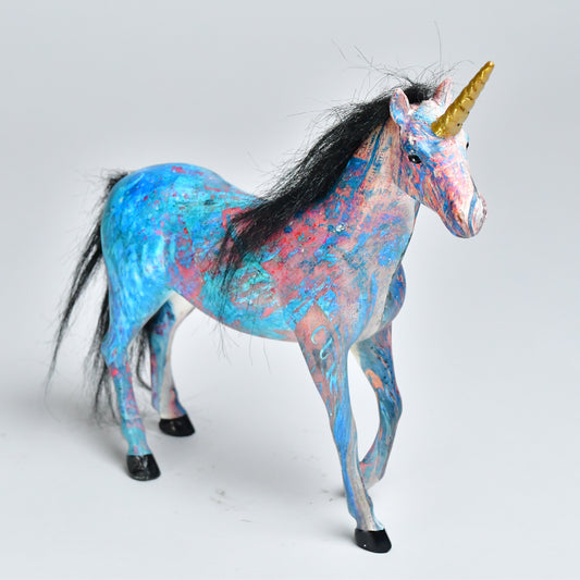Adorno resina unicornio 24x23 cm