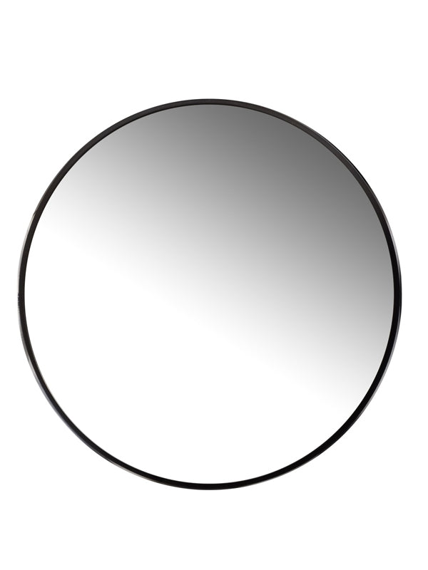 Espejo metálico circular Negro