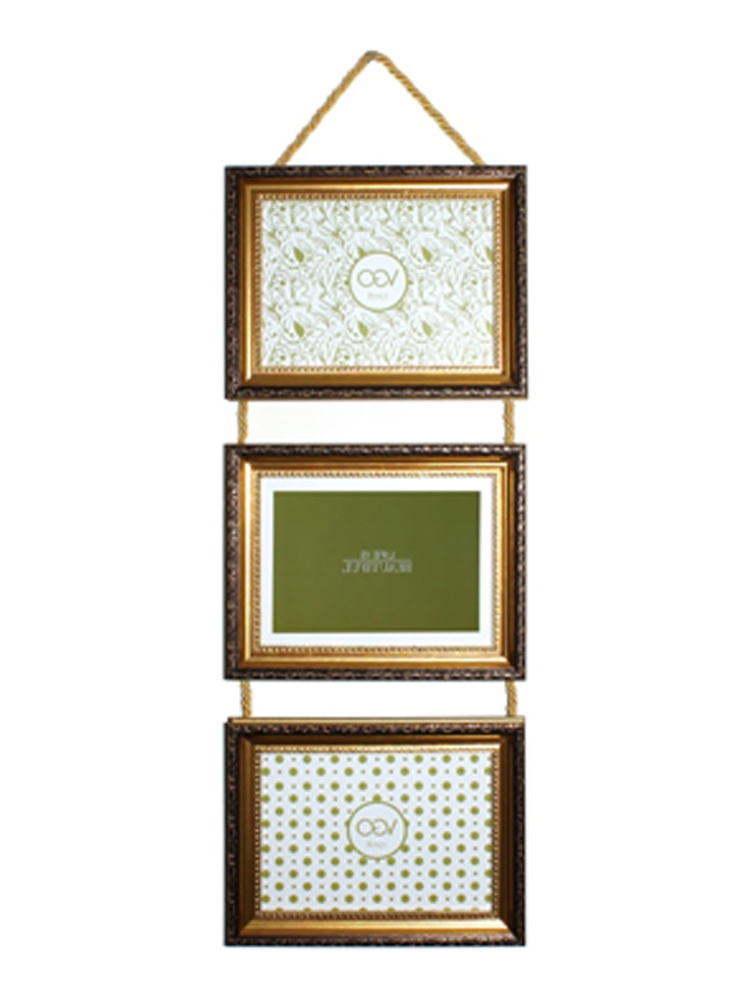 Marco triple con soga para colgar