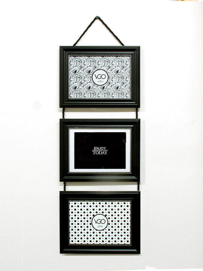 Marco triple con soga para colgar