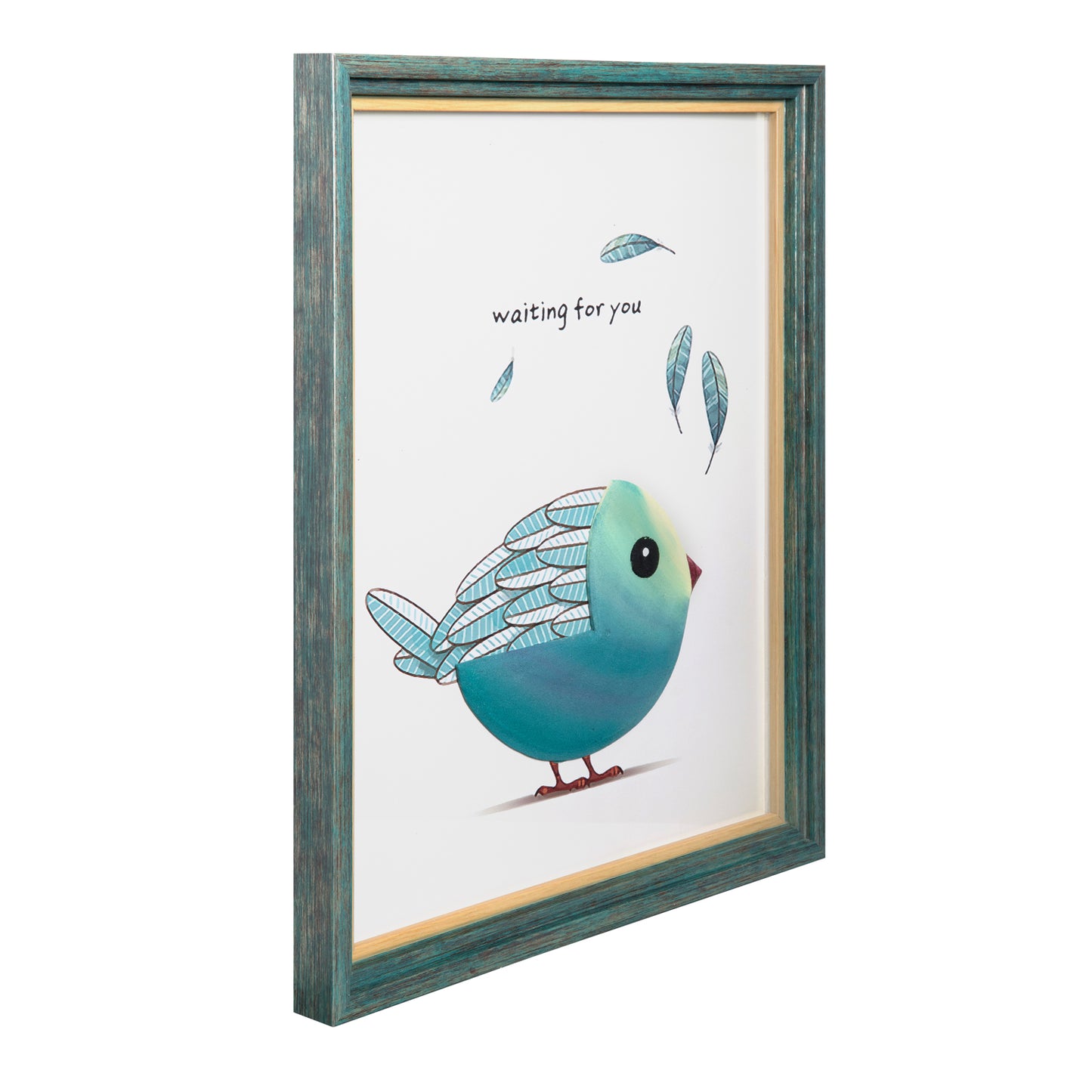 Cuadro enmarcado y vidrio listo para colgar 43x53 cm.