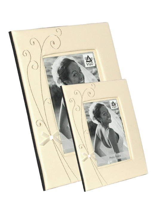 Marco de boda símil cuero con detalles