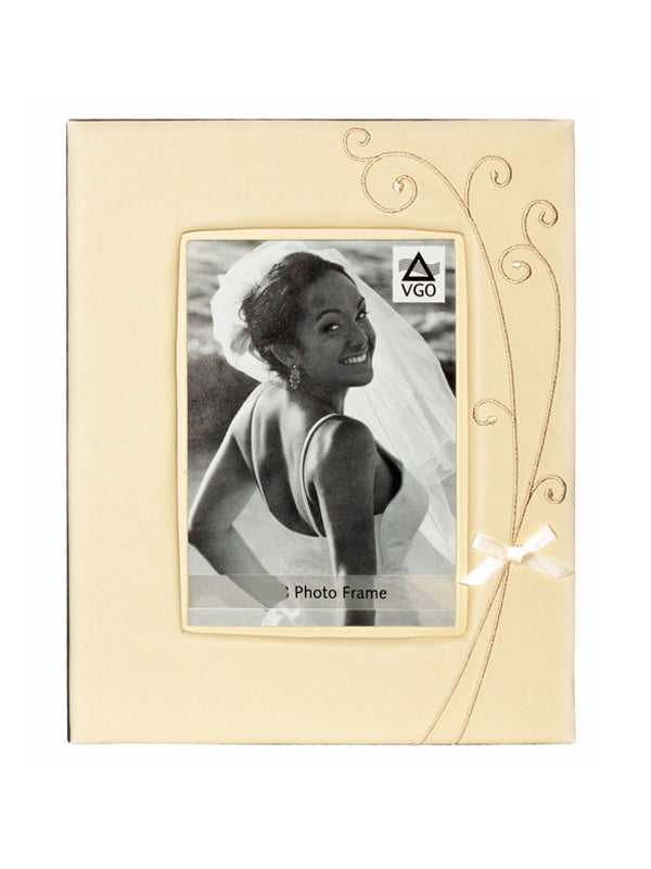 Marco de boda símil cuero con detalles