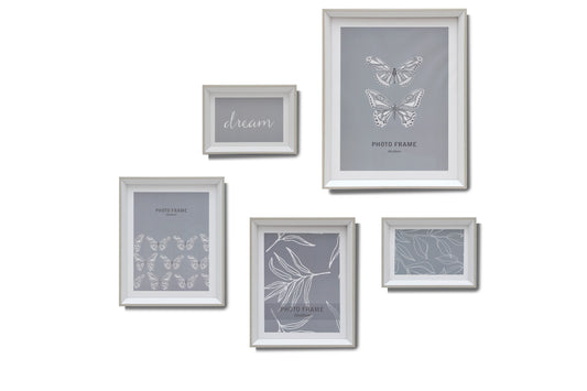 Set de 5 marcos para fotos blancos