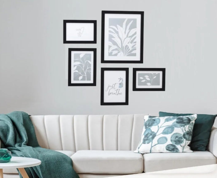 Set de 5 marcos para fotos negros