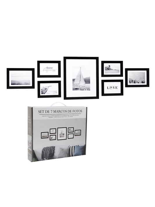Set de 7 marcos para fotos negros
