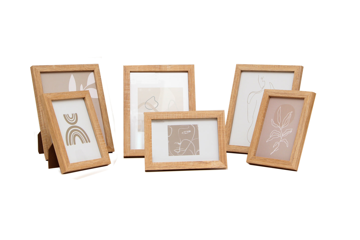 Set de 6 marcos para fotos natural