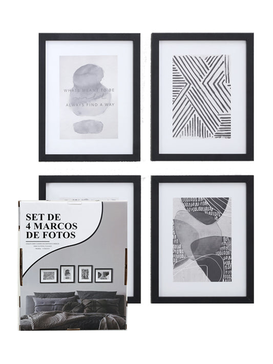 Set de 4 marcos para fotos de 20x25 cm negros