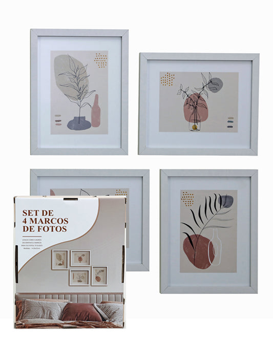 Set de 4 marcos para fotos de 20x25 cm blancos
