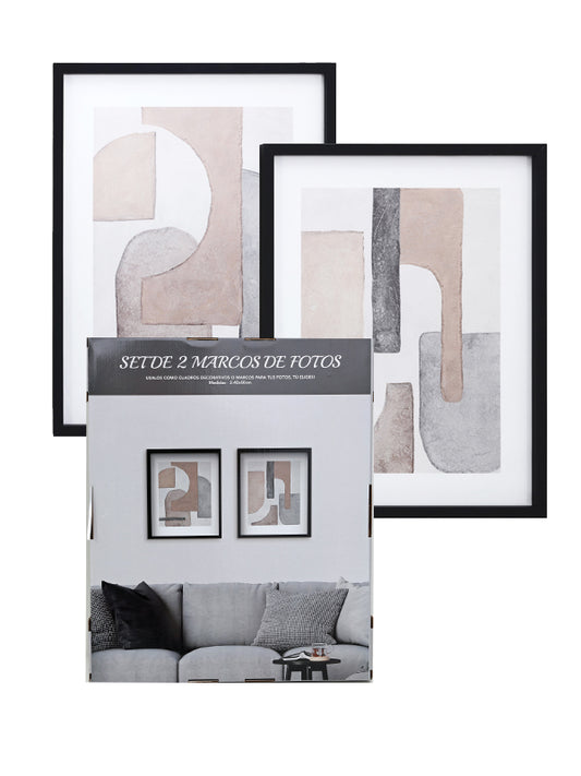 Set de 2 marcos para fotos de 40x50 cm negros