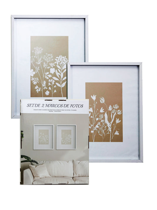 Set de 2 marcos para fotos de 40x50 cm blancos