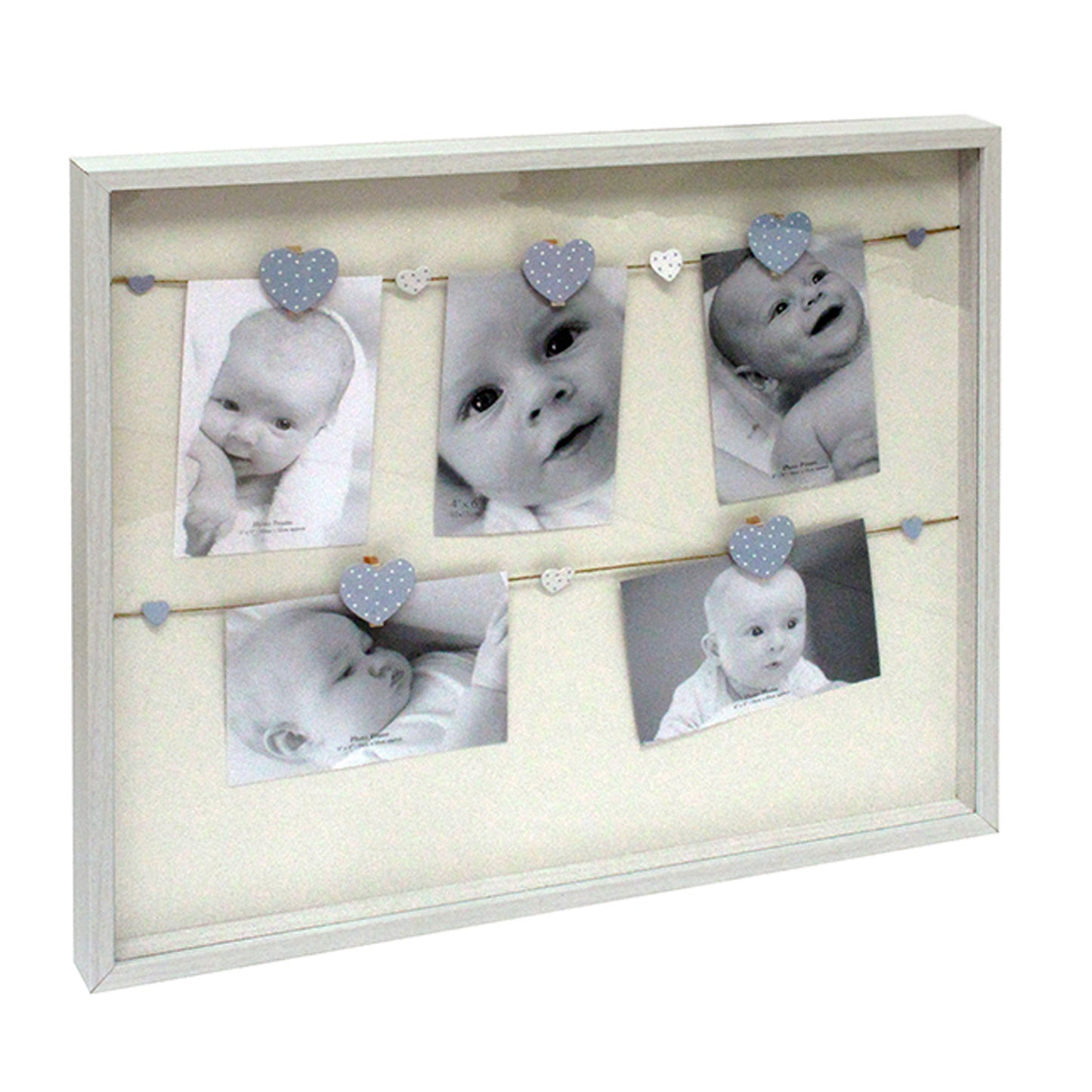 Marco múltiple con pinzas y vidrio shadow box (15 mm)