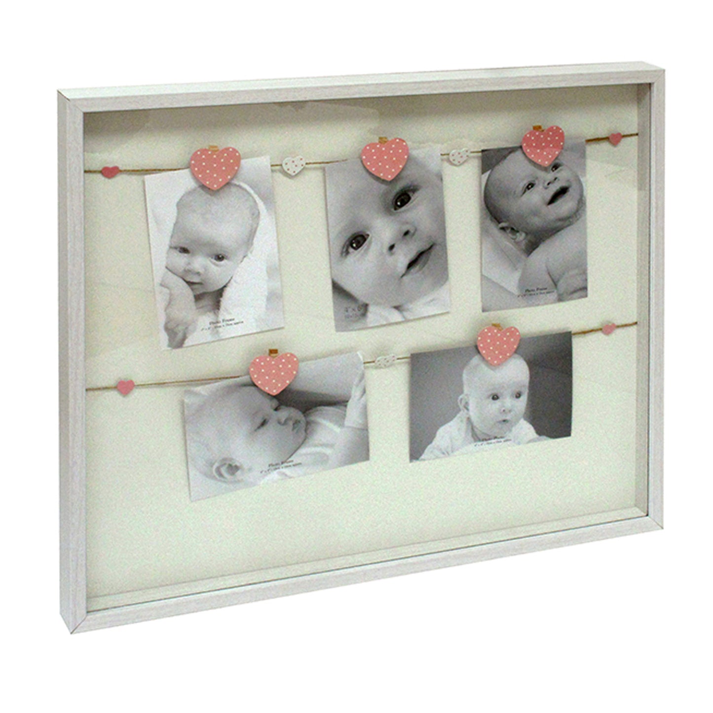 Marco múltiple con pinzas y vidrio shadow box (15 mm)