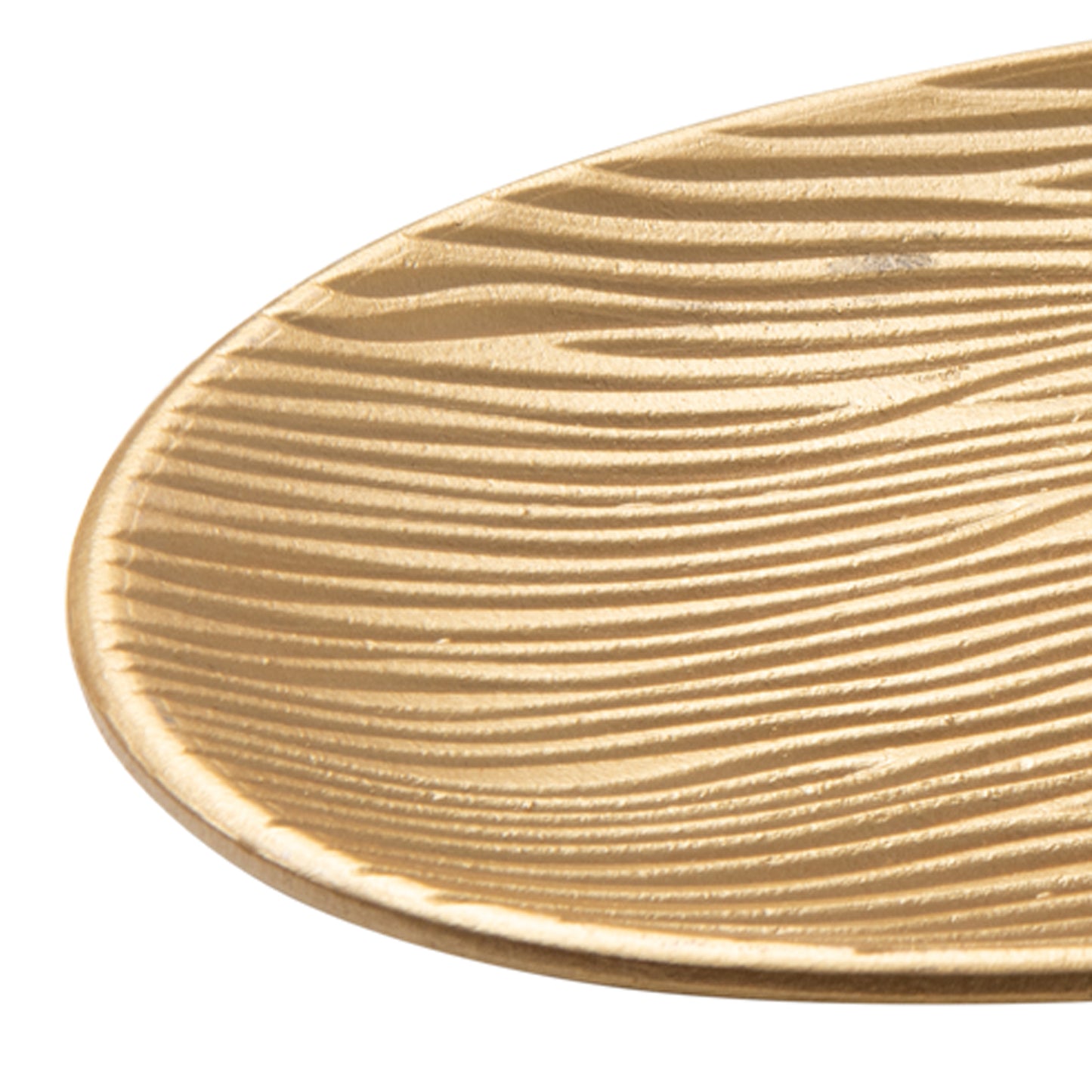 Bandeja recepcion madera dorada con forma gota