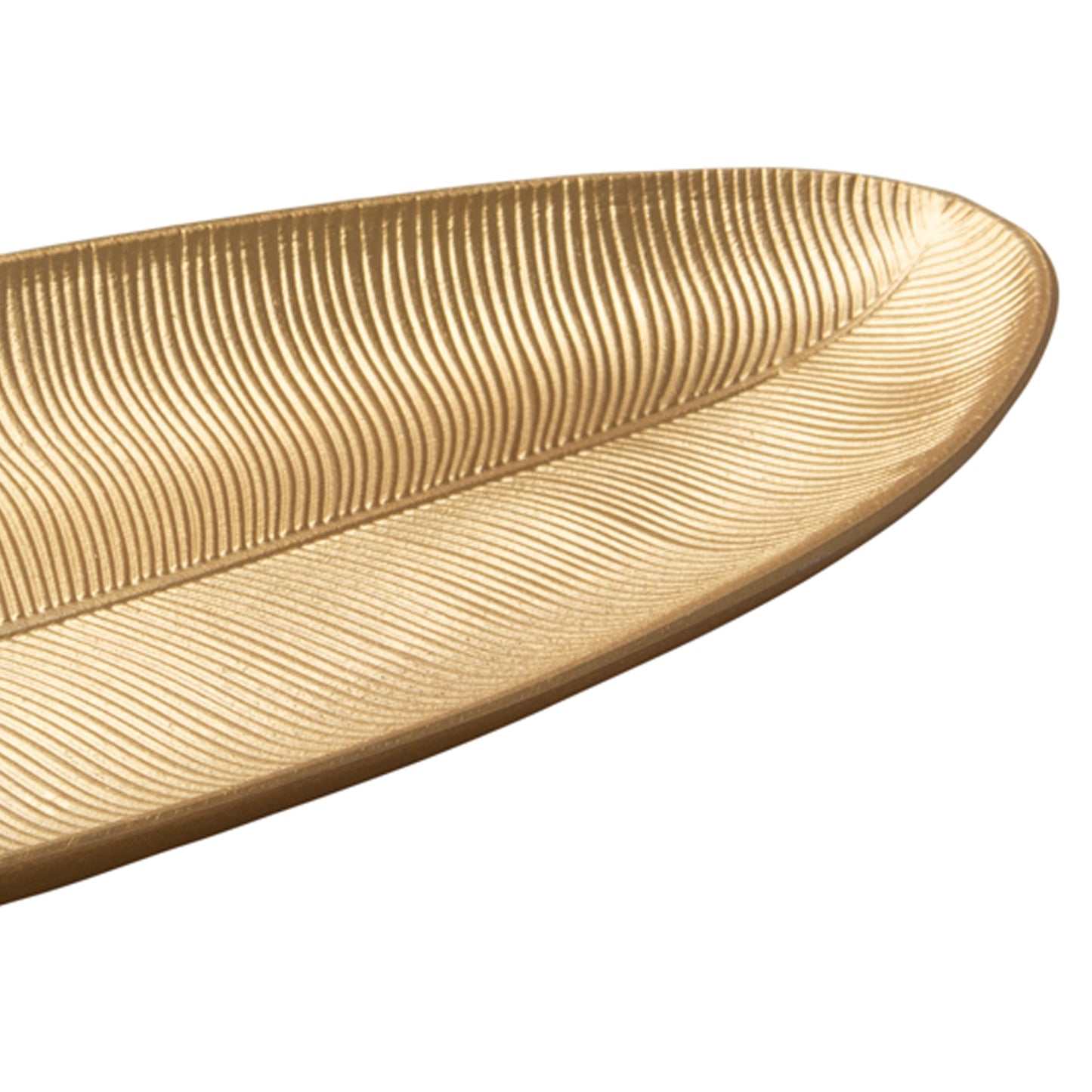 Bandeja recepcion madera dorada con forma hoja