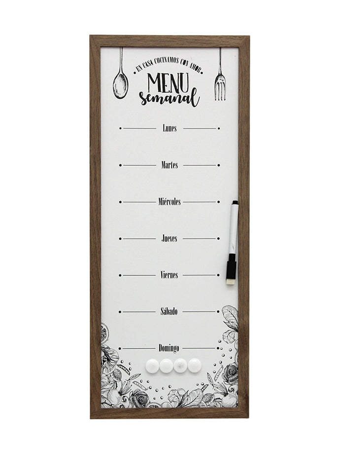 Pizarra de madera menú para cocina