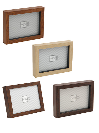 Marco de plástico símil madera shadow box (15 mm)