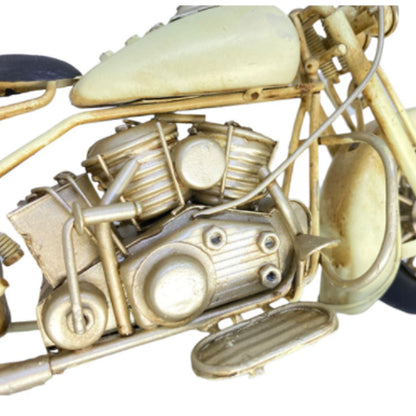 Adorno metálico moto vintage 28x11x15 cm.
