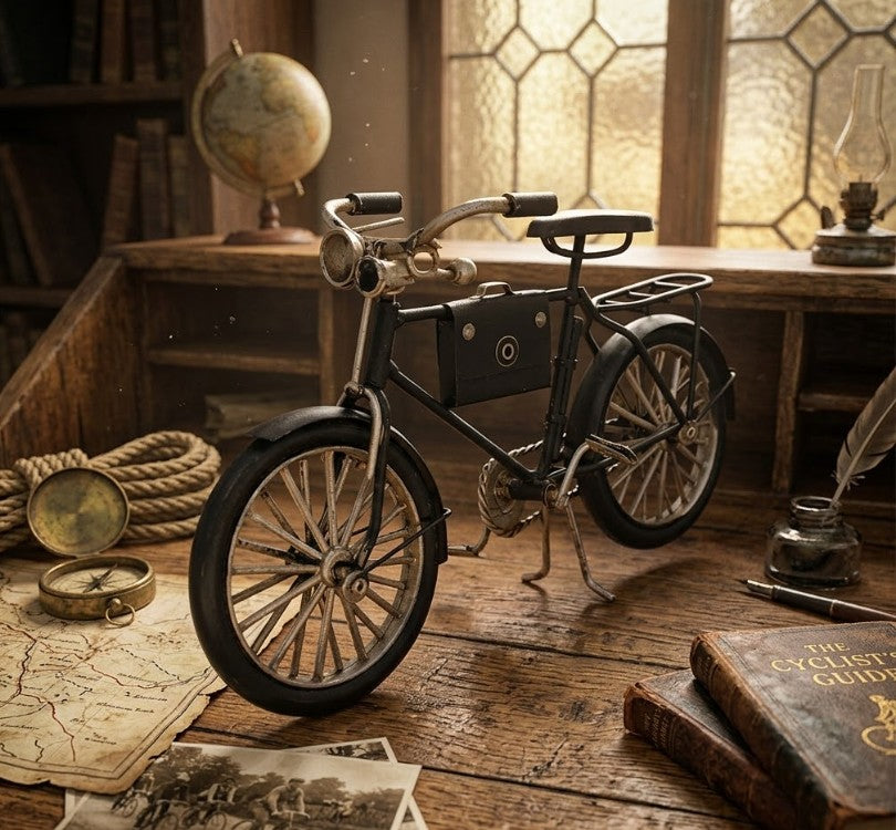 Adorno metálico bicicleta vintage 23x7x12 cm.