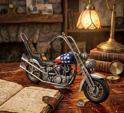 Adorno metálico moto vintage 38x12x20 cm.