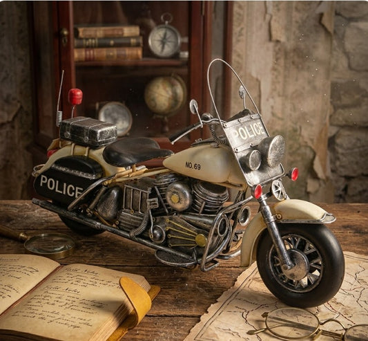 Adorno metálico moto vintage 37x14x22 cm.