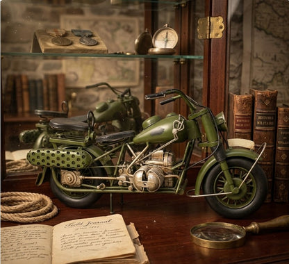Adorno metálico moto vintage 24x14x17 cm.