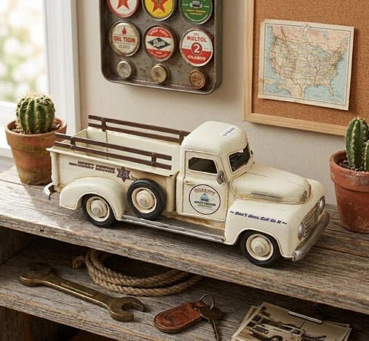 Adorno metálico camioneta vintage 29x12x11 cm.