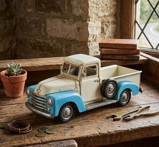 Adorno metálico camioneta vintage 33x14x14 cm.
