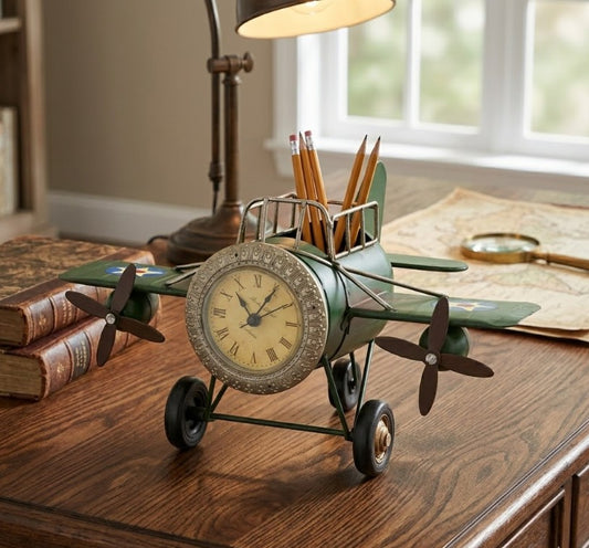 Reloj de escritorio con porta lápiz
