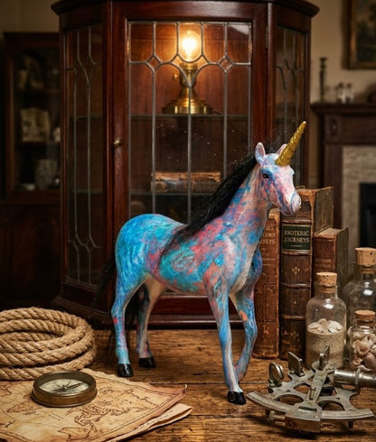 Adorno resina unicornio 24x23 cm