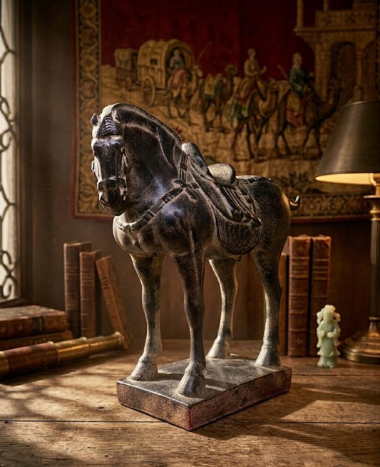 Adorno resina caballo 39x35x14 cm.