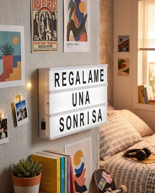 Pizarra Led Light box con Letras Pvc - 3 lineas 22x30 cm