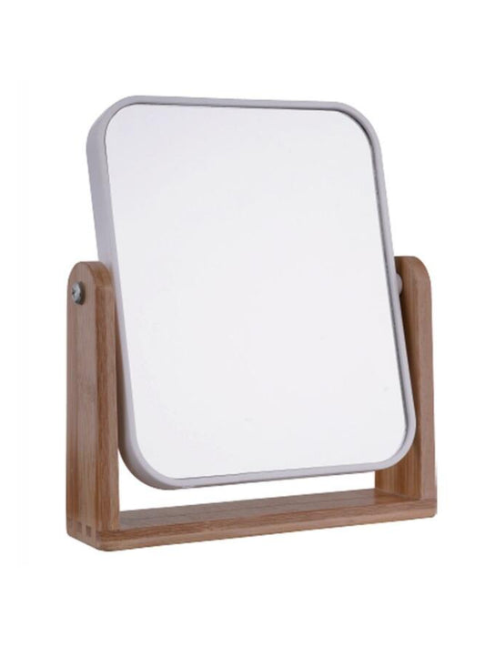 Espejo de mesa rectangular en madera de bamboo