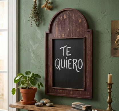Pizarra de madera rústica para tiza