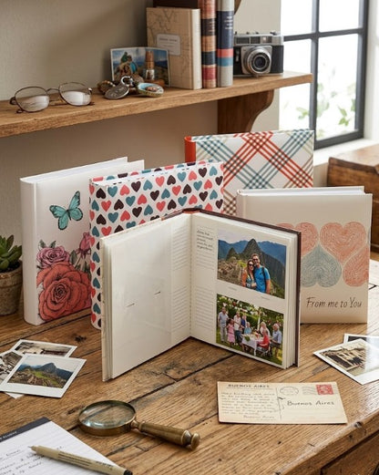 Album de tapas estampadas con memo