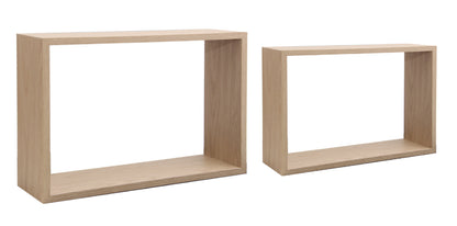 Set de 2 repisas rectangulares madera 40x27x12 y 37x24x12 cm.