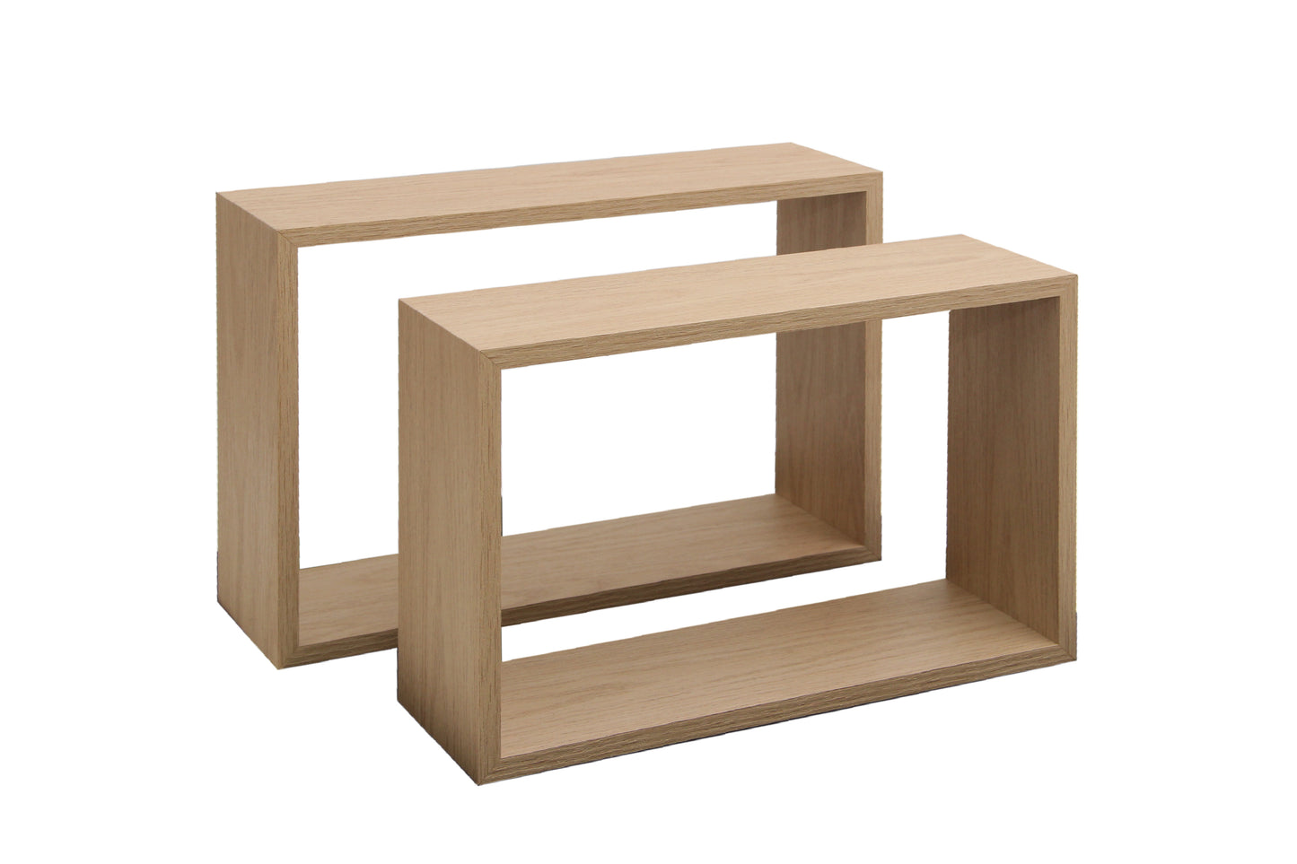 Set de 2 repisas rectangulares madera 40x27x12 y 37x24x12 cm.