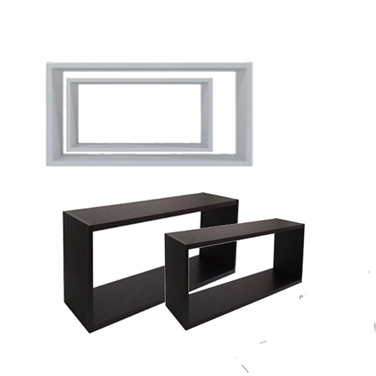 Set de 2 repisas rectangulares madera 40x27x12 y 37x24x12 cm.