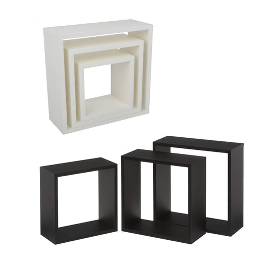 Set de 3 repisas cubo madera 30x30x12 27x27x12 24x24x12