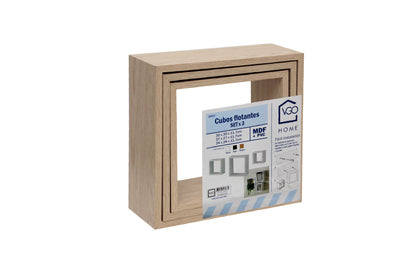 Set de 3 repisas cubo madera 30x30x12 27x27x12 24x24x12