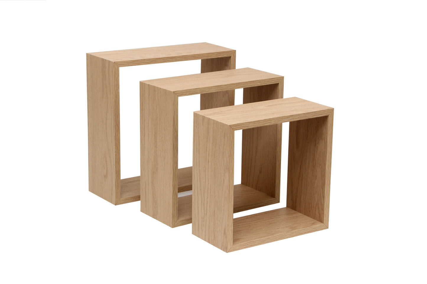 Set de 3 repisas cubo madera 30x30x12 27x27x12 24x24x12