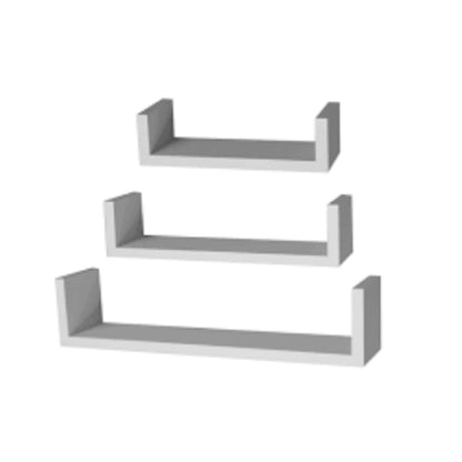 Set De 3 repisas de madera 42x10 - 34x10 - 26x10 cm