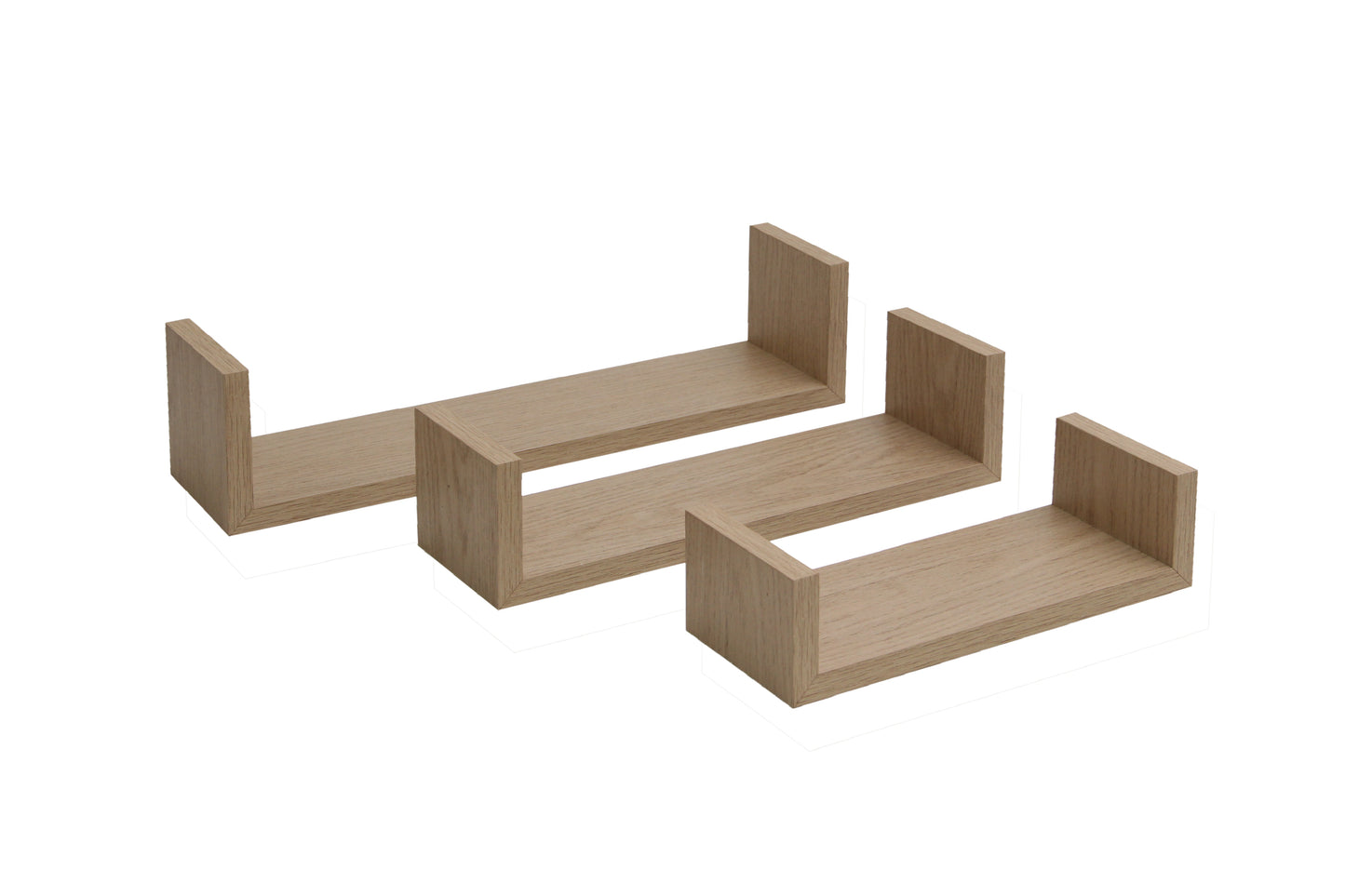 Set De 3 repisas de madera 42x10 - 34x10 - 26x10 cm